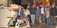 RWA students visiting the Blackpool Tower Wurlitzer with organist David Lobban